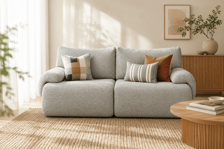Dune 2 Seater Sofa – No Assembly, Light Grey