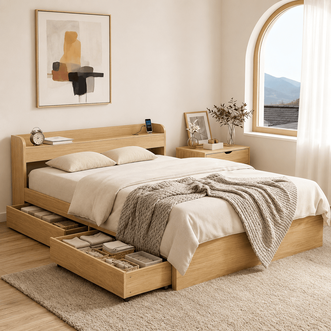 Aura Wood Queen Bed Frame