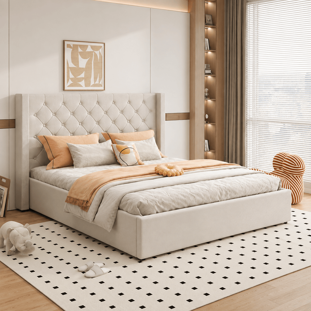 Veronica Grey King Bed Frame