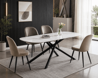 Stone Arc Sintered Stone Dining Table – 160cm Rounded Rectangular