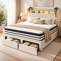 Wingback Queen Bed + Euro Top Mattress Package