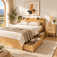 Aura Essential Queen Bedroom Package – Bed, Mattress & FREE Bedside Table