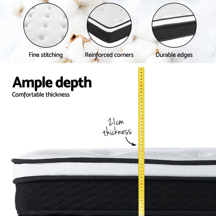 Bonita King Mattress 21cm Euro Top Bonnell Spring – Medium Firm – product view 5