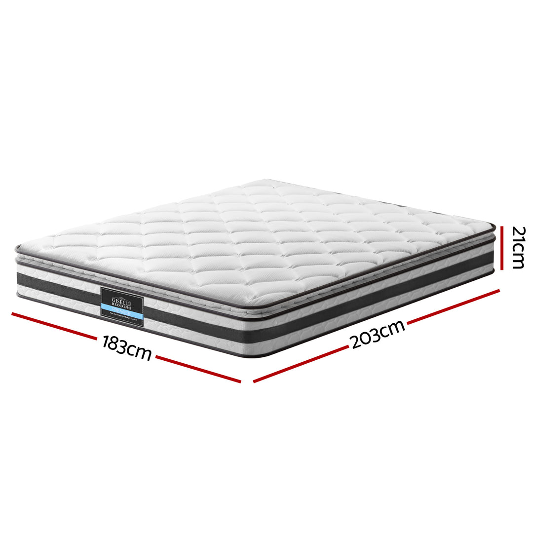 DreamZone King Mattress – 21cm Pillow Top Bonnell Spring Medium Firm - Greenora Living