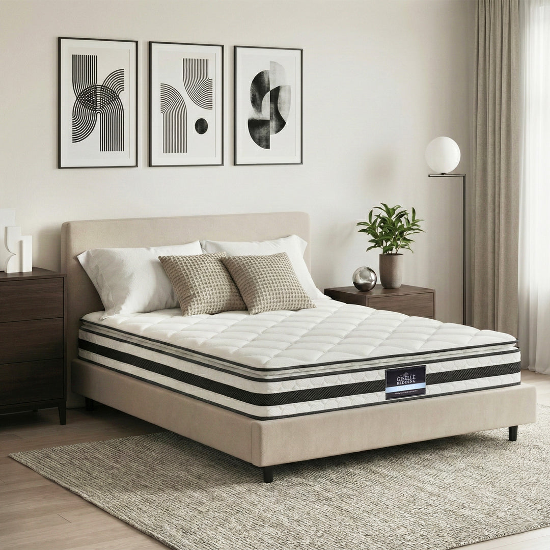 DreamZone Queen Mattress – 21cm Pillow Top Bonnell Spring Medium Firm - Greenora Living