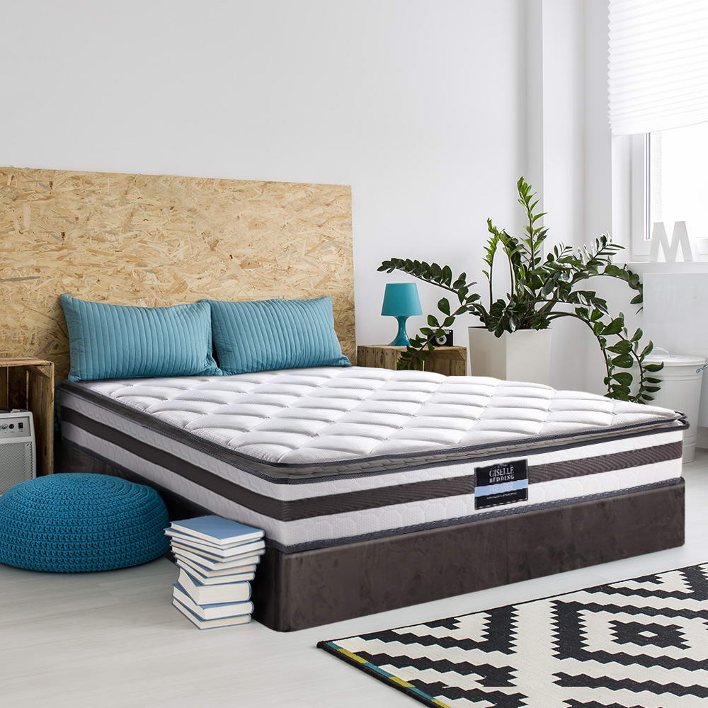 Queen Mattress Pillow Top Bonnell Spring Medium Firm 21cm | Greenora Living Australia