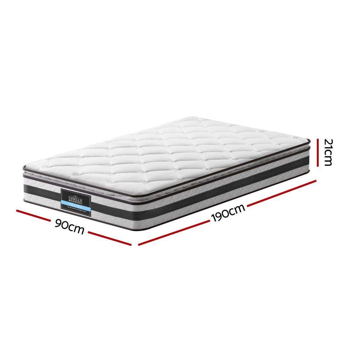 DreamZone Single Mattress – 21cm Pillow Top Bonnell Spring Medium Firm - Greenora Living