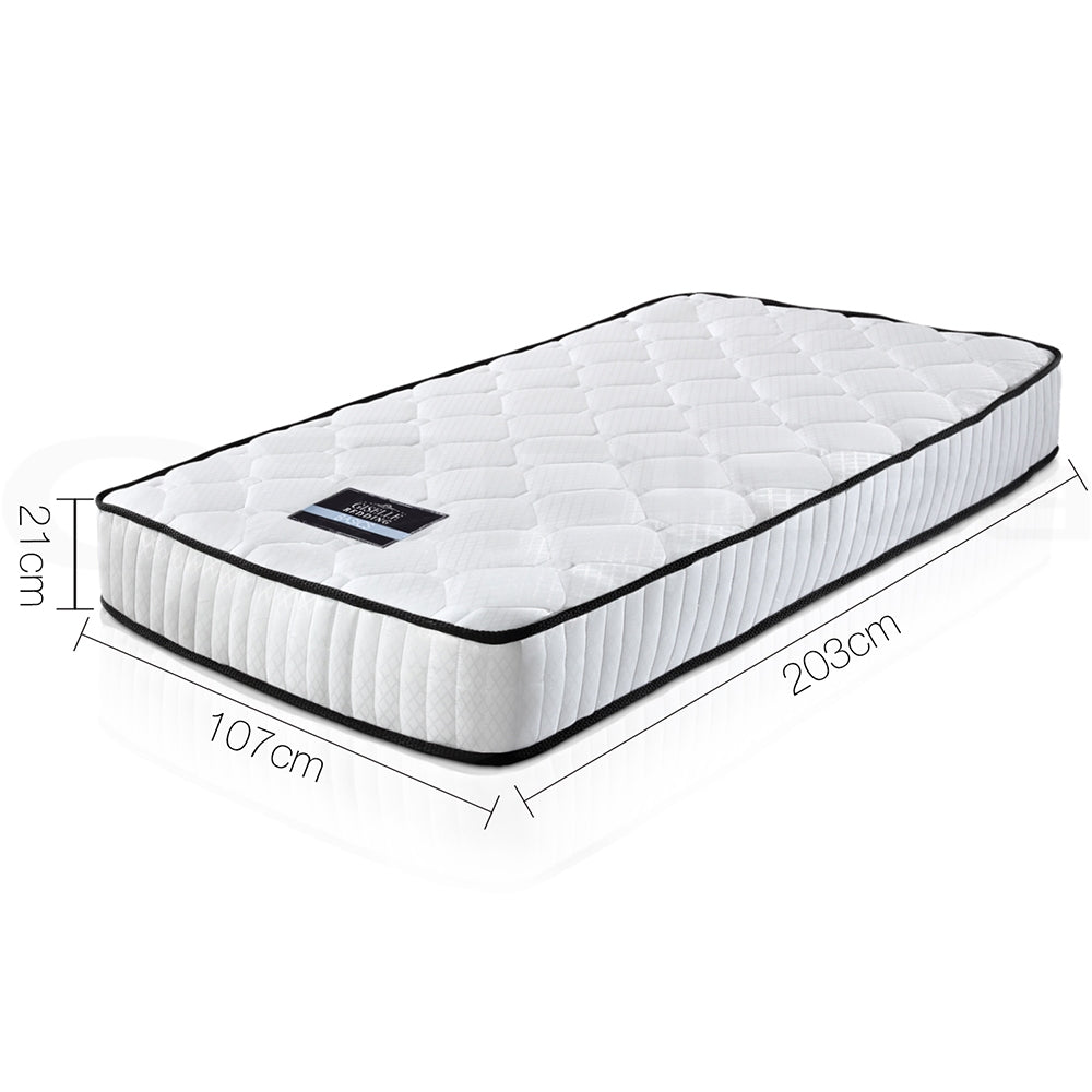 DreamZone King Single Mattress – 21cm 5-Zone Pocket Spring Soft Quilted Top - Greenora Living