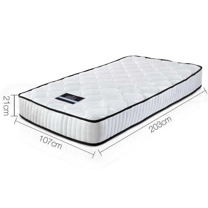 DreamZone King Single Mattress – 21cm 5-Zone Pocket Spring Soft Quilted Top - Greenora Living