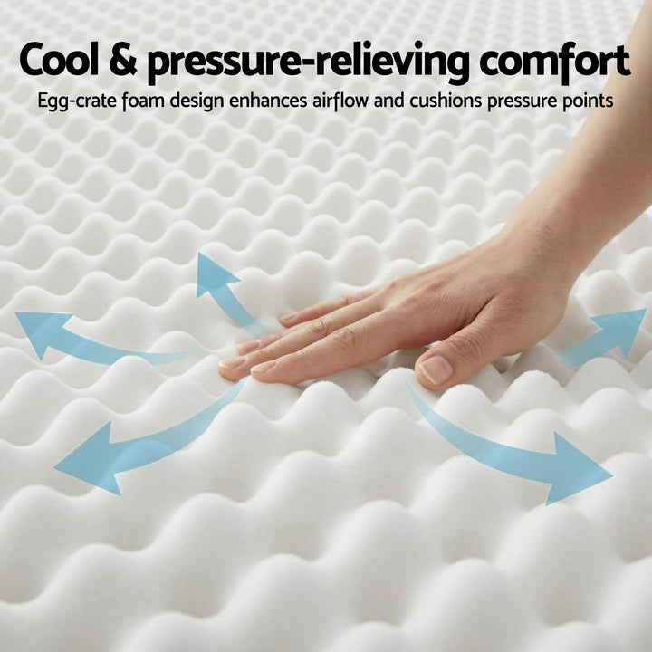Queen Mattress 20cm Pocket Spring Egg-Crate Foam Medium Firm – product view 7
