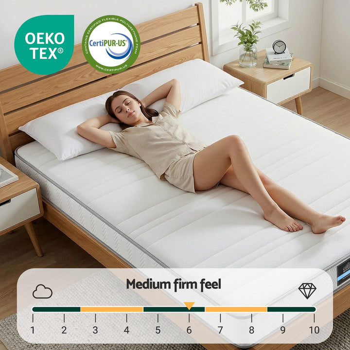 Queen Mattress 20cm Pocket Spring Egg-Crate Foam Medium Firm – product view 8