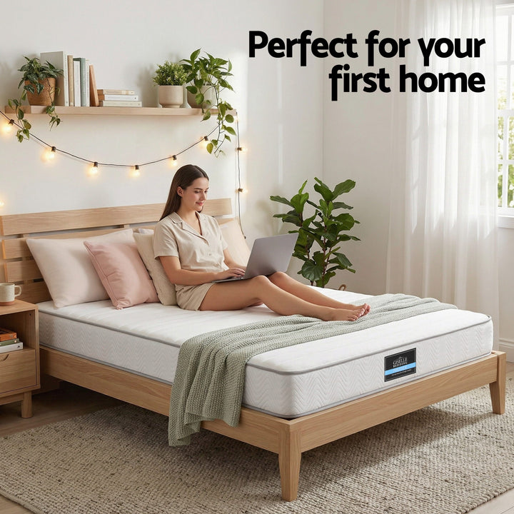 Queen Mattress 20cm Pocket Spring Egg-Crate Foam Medium Firm – product view 9