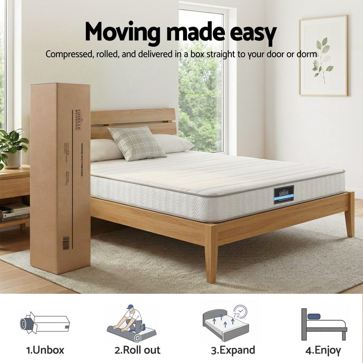 Queen Mattress 20cm Pocket Spring Egg-Crate Foam Medium Firm – product view 11