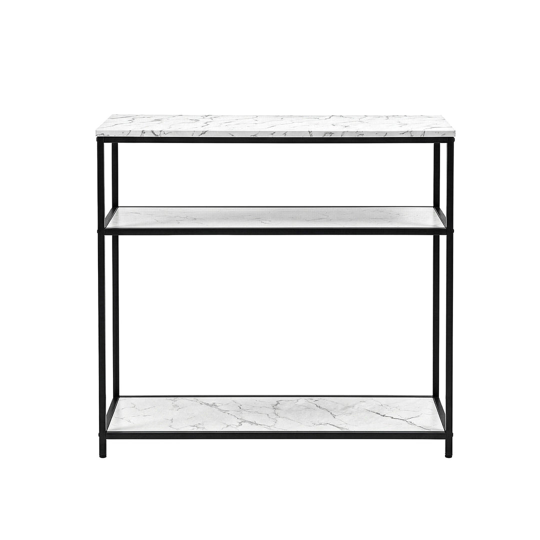 Opal White Marble-Effect 3-Tier Console Table 90cm – product view 3