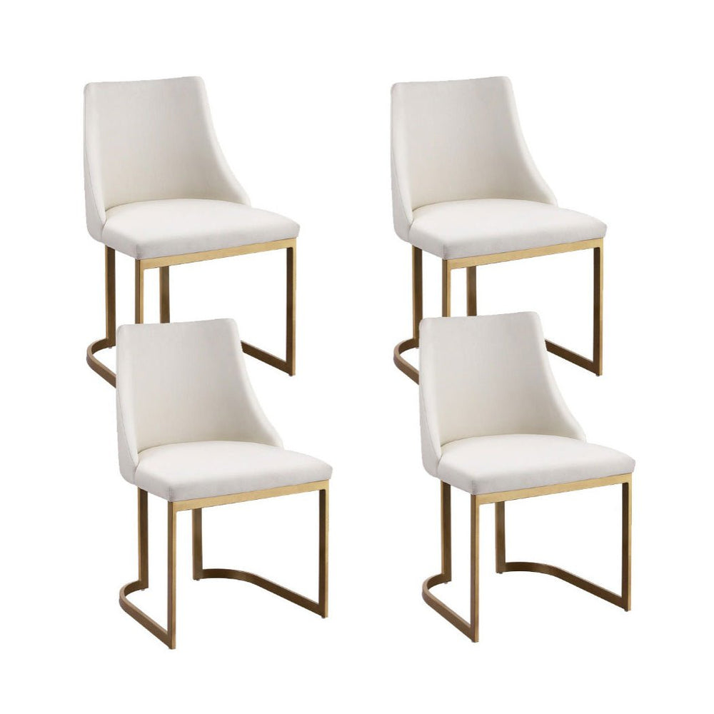Beige Luxe Faux Linen Dining Chairs (Set of 4) | Greenora Living Australia