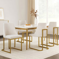 Beige Luxe Faux Linen Dining Chairs (Set of 4) | Greenora Living Australia
