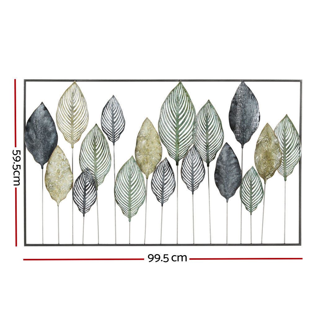 Tree of Life Metal Wall Art – Multicolour Leaf Detail 99.5x59.5cm - Greenora Living