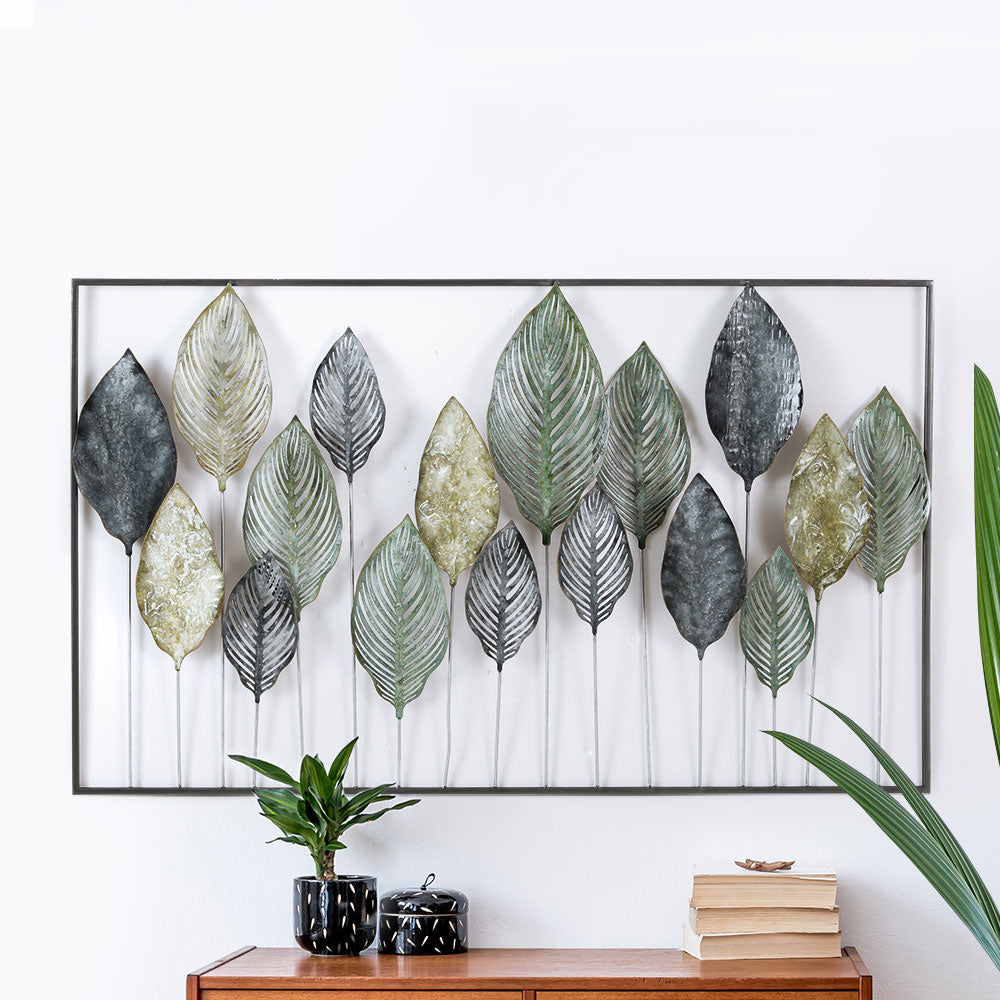 Tree of Life Metal Wall Art – Multicolour Leaf Detail 99.5x59.5cm - Greenora Living