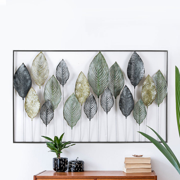 Tree of Life Metal Wall Art – Multicolour Leaf Detail 99.5x59.5cm - Greenora Living