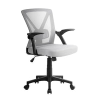 Mid-Back Mesh Office Chair | Adjustable Lumbar Support & Flip-Up Arms – Grey | Greenora Living Australia