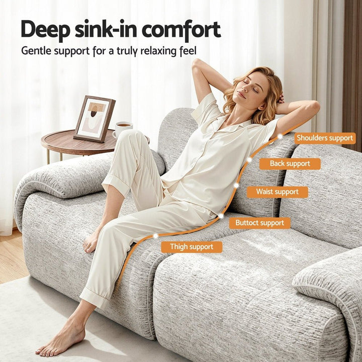 Dune 2 Seater Sofa – No Assembly, Light Grey – product view 6