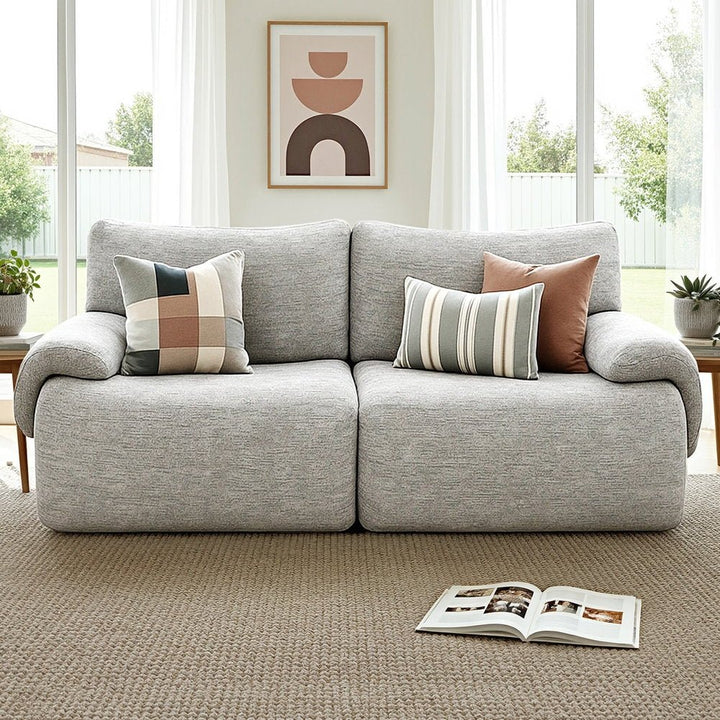 Dune 2 Seater Sofa – No Assembly, Light Grey – product view 2