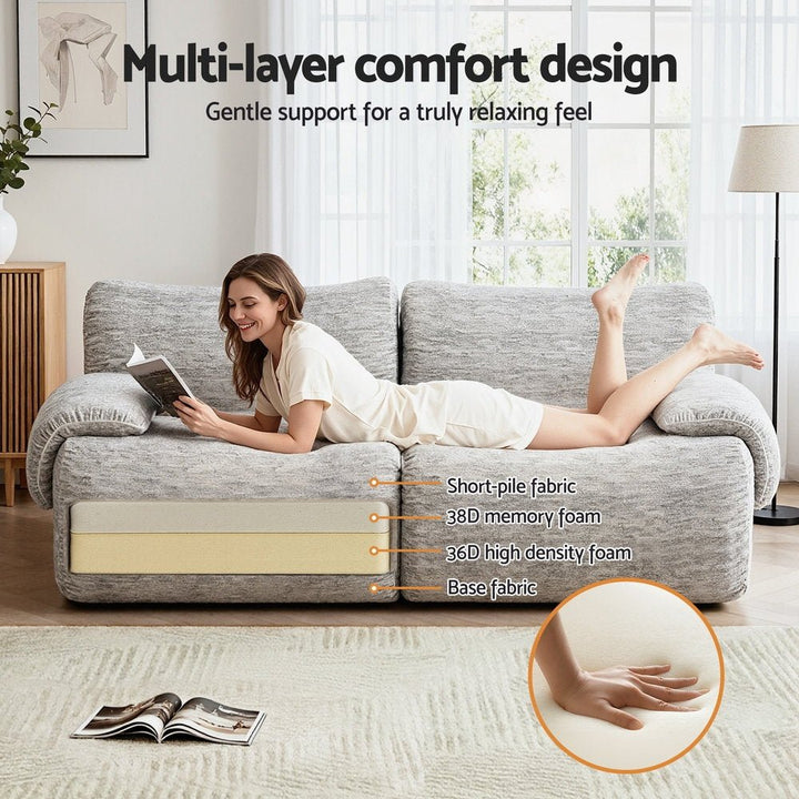 Dune 2 Seater Sofa – No Assembly, Light Grey – product view 8