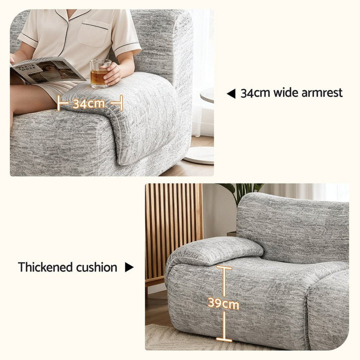 Dune 2 Seater Sofa – No Assembly, Light Grey – product view 9