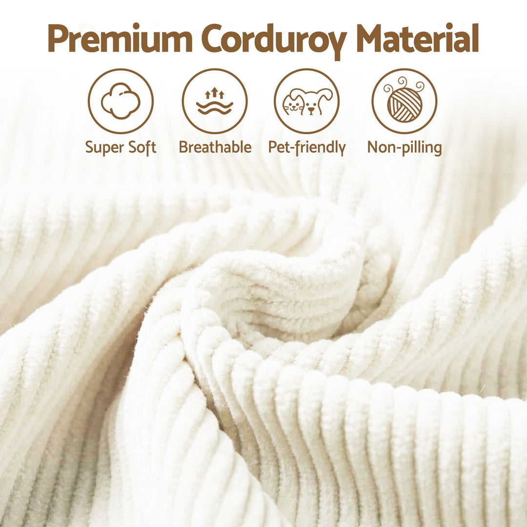 Cloud 228cm Modular Sofa Bed | 4-Seater, Boneless Corduroy, No Assembly Required | Greenora Living Australia