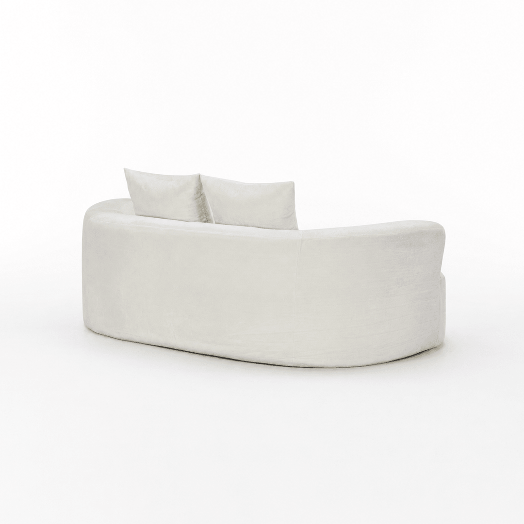 Tyro 2 Seater Sofa | Curved Velvet Lounge | Cream | Greenora Living Australia