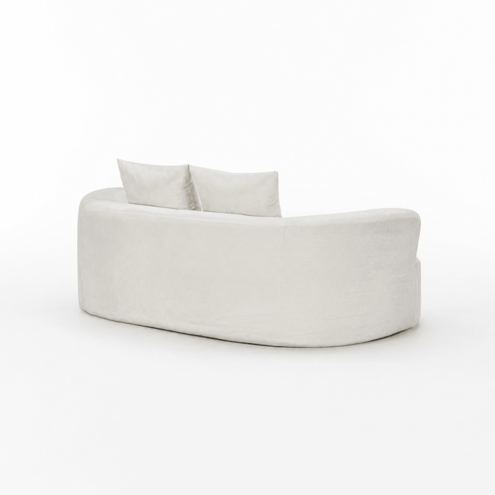 Tyro 2 Seater Sofa | Curved Velvet Lounge | Cream | Greenora Living Australia