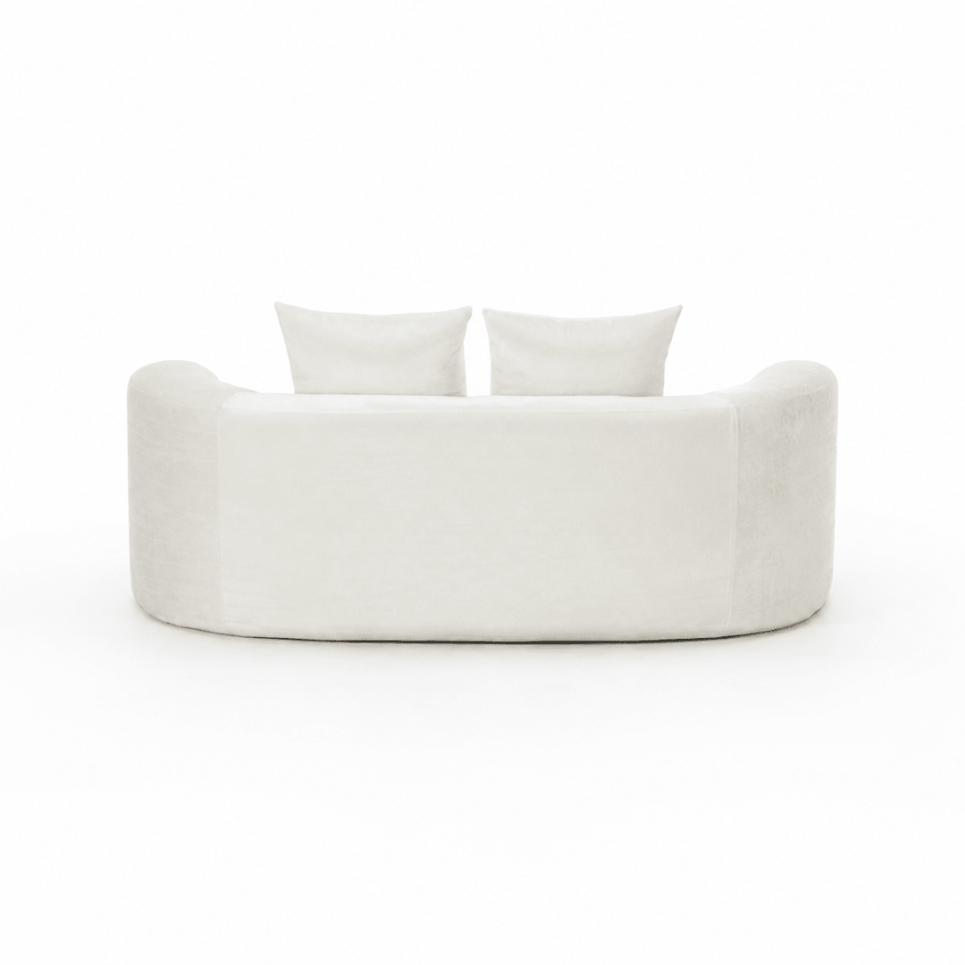 Tyro 2 Seater Sofa | Curved Velvet Lounge | Cream | Greenora Living Australia