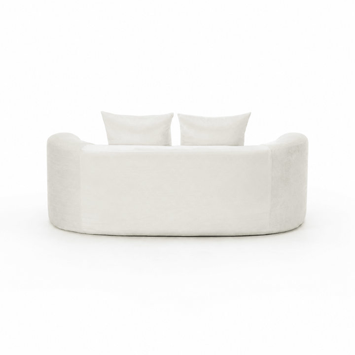 Tyro 2 Seater Sofa | Curved Velvet Lounge | Cream | Greenora Living Australia