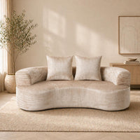 Tyro 2 Seater Sofa | Curved Velvet Lounge | Mocha | Greenora Living Australia