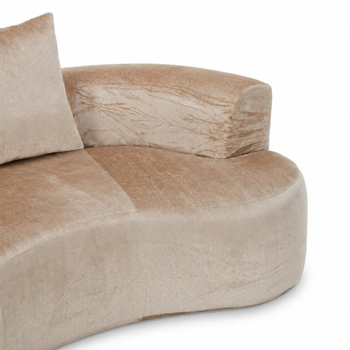 Tyro 2 Seater Sofa | Curved Velvet Lounge | Mocha | Greenora Living Australia