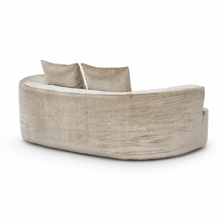 Tyro 2 Seater Sofa | Curved Velvet Lounge | Mocha | Greenora Living Australia