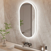 Oval LED Bathroom Mirror Anti-Fog Dimmable 3 Colour Modes 800x500mm | Greenora Living Australia