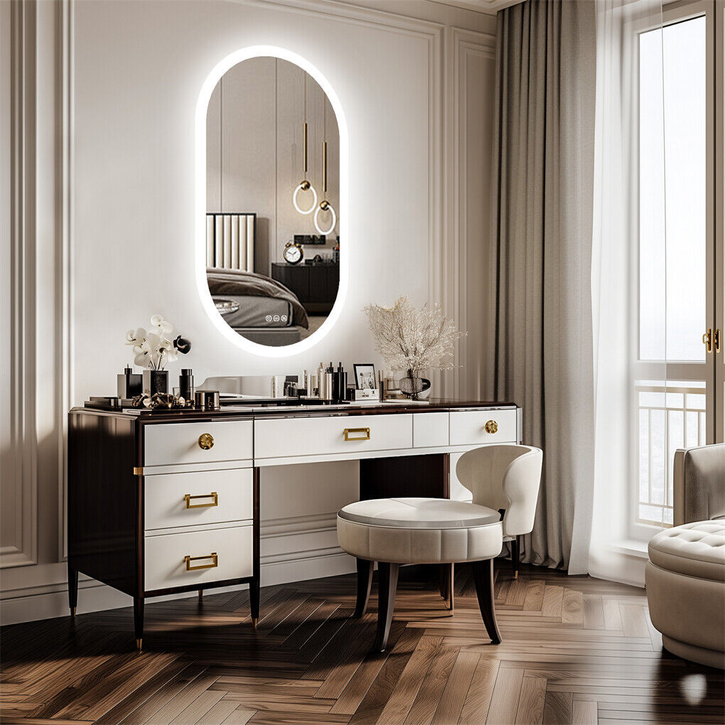 Oval LED Bathroom Mirror IP56 Waterproof Anti-Fog Dimmable 120x60cm - Greenora Living