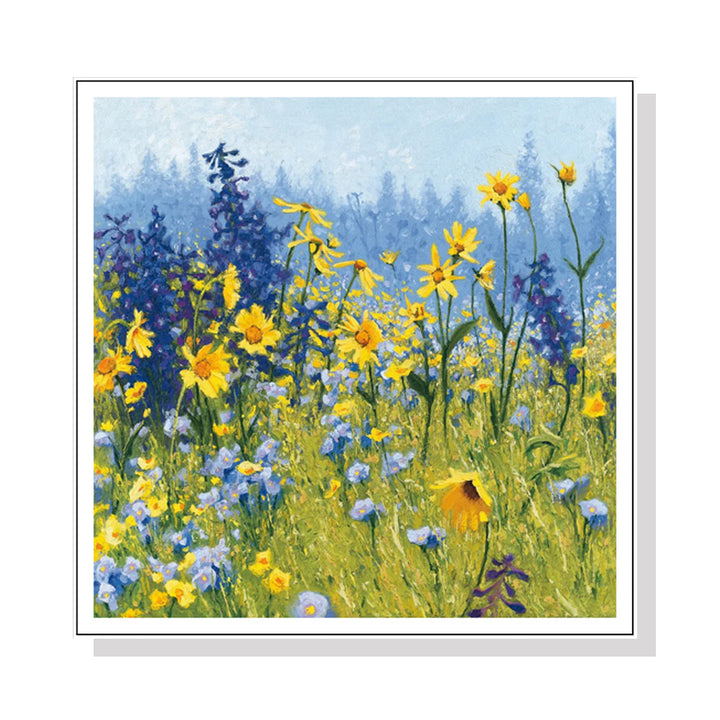 Joyful in July Canvas Wall Art – White Float Frame 40x40cm - Greenora Living