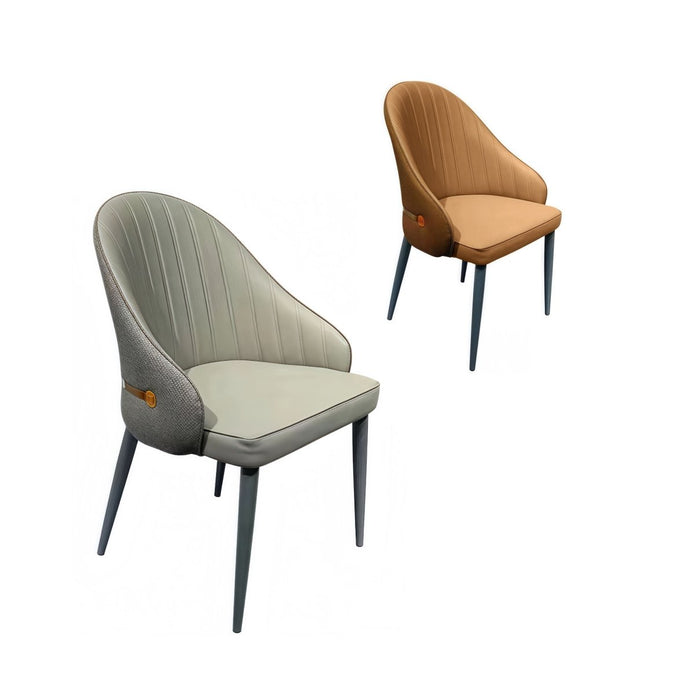 Havana Tufted Set of 2 Mid-Century Armchairs – Deep-Tufted PU Leather | Wrap-Around Armrests | 10cm Foam | 200kg | Brown - Greenora Living