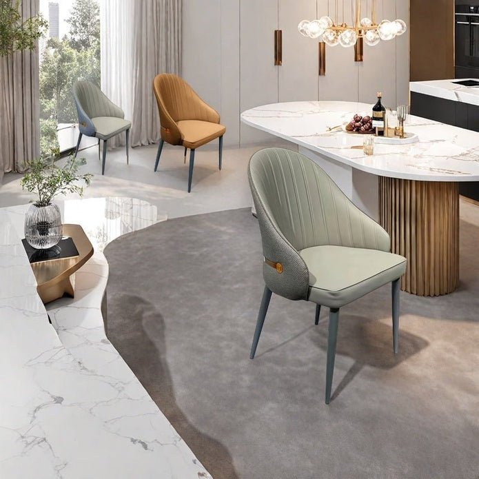 Milano Faux Leather Dining Armchair Set of 2 – Grey – product view 2