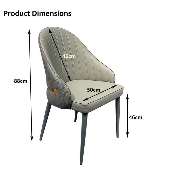 Milano Faux Leather Dining Armchair Set of 2 – Grey – product view 5