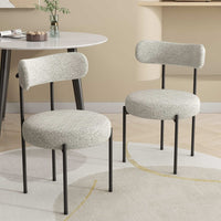 White Quartz Elsa Boucle Dining Chairs (Set of 2) | Greenora Living Australia