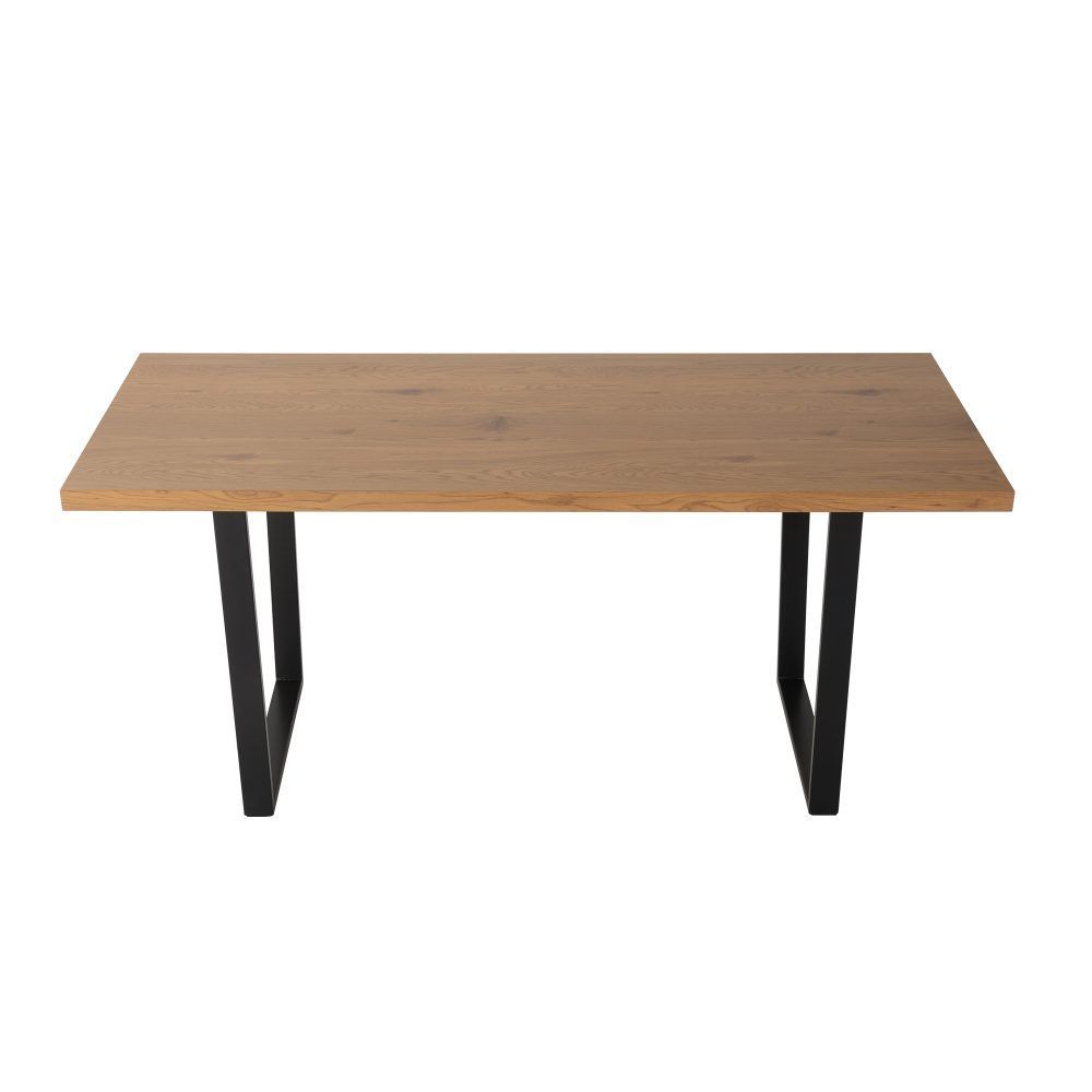 7-Piece Dining Set | Natural Wood-Look Table &amp; 6 Navy Velvet Scallop Chairs with Gold Legs | Greenora Living Australia
