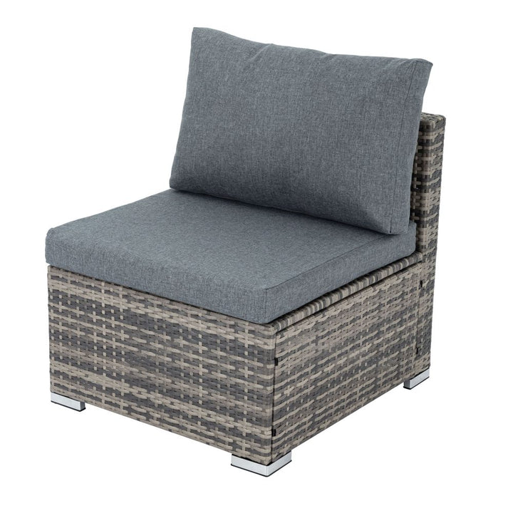 Lizard Grey 8-Piece Modular Outdoor Lounge Set with Coffee Table and Corner Storage - Greenora Living