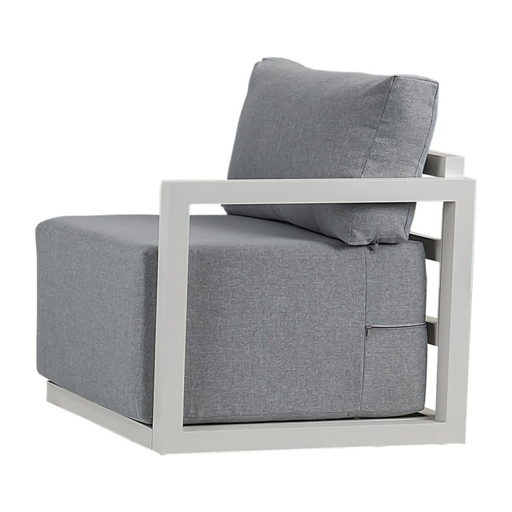 Serenity 5-Piece Outdoor Lounge Set – 40cm Deep Cushions &amp; White Aluminium Frame - Greenora Living
