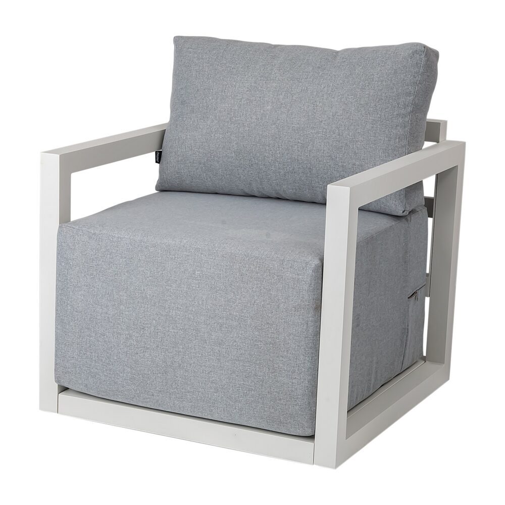 Coastal Retreat 6-Piece Deep-Seated Outdoor Patio Set – White Aluminium with Coffee Table - Greenora Living