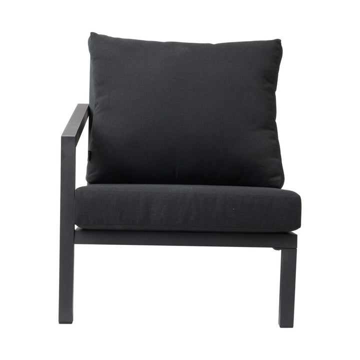 The Cinder 5-Piece Outdoor Sofa Set – Slatted Coffee Table &amp; Slate Grey Aluminium - Greenora Living