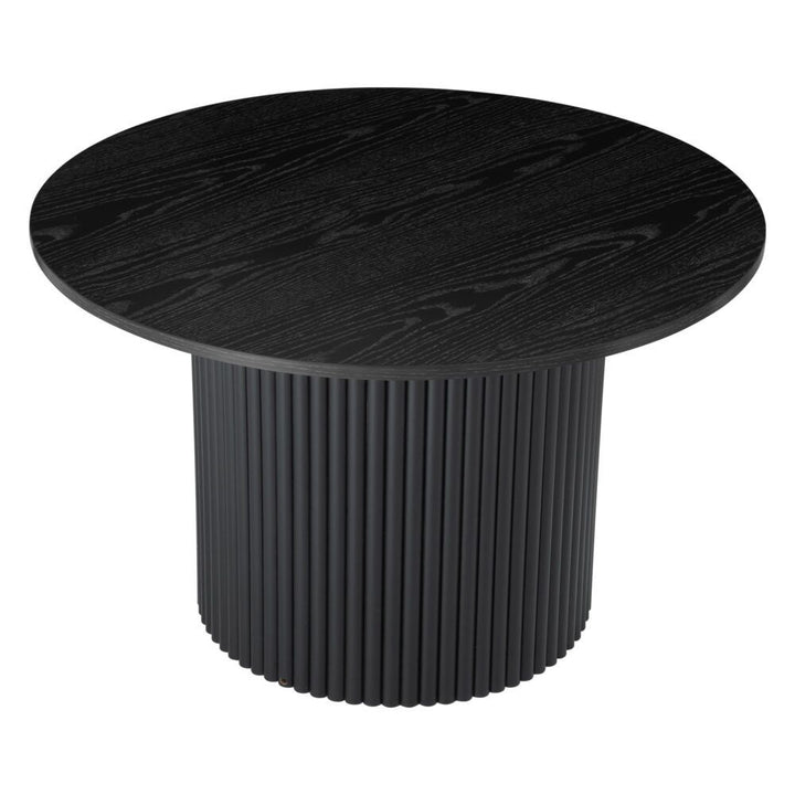 Luxe Ribbed Round Coffee Table – Black – product view 7