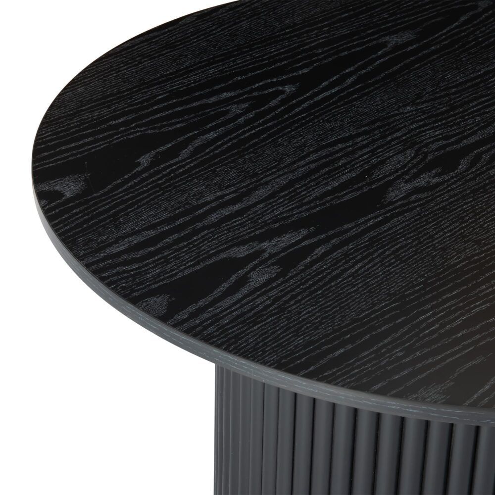 Luxe Ribbed Round Coffee Table – Black – product view 8